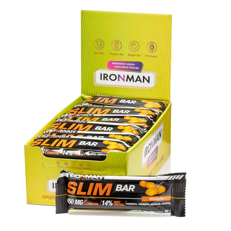 Slim Bar с L-карнитином, шоу-бокс 24x50г, 6 вкусов
