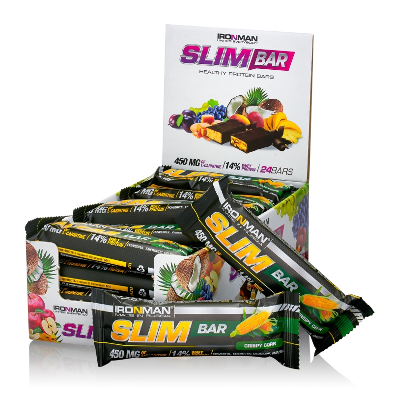 Slim Bar с L-карнитином, шоу-бокс 24x50г, 6 вкусов