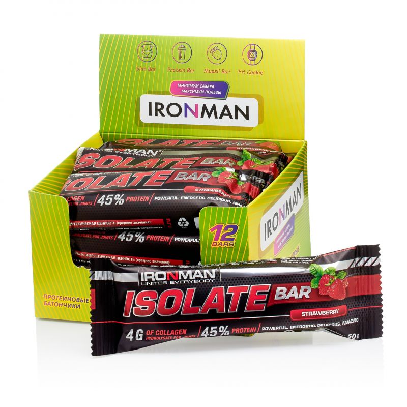 Isolate Bar, шоу-бокс 12x50г, клубника