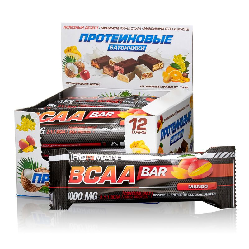BCAA bar, шоу-бокс 12x50г, манго