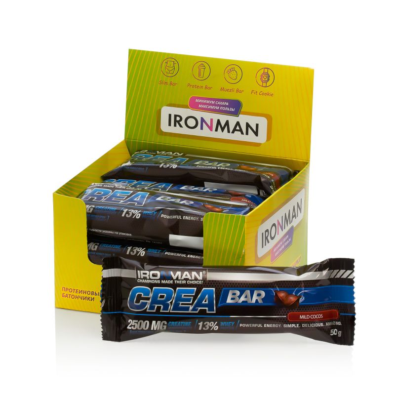 Crea Bar с креатином, шоу-бокс 12x50г, 3 вкуса